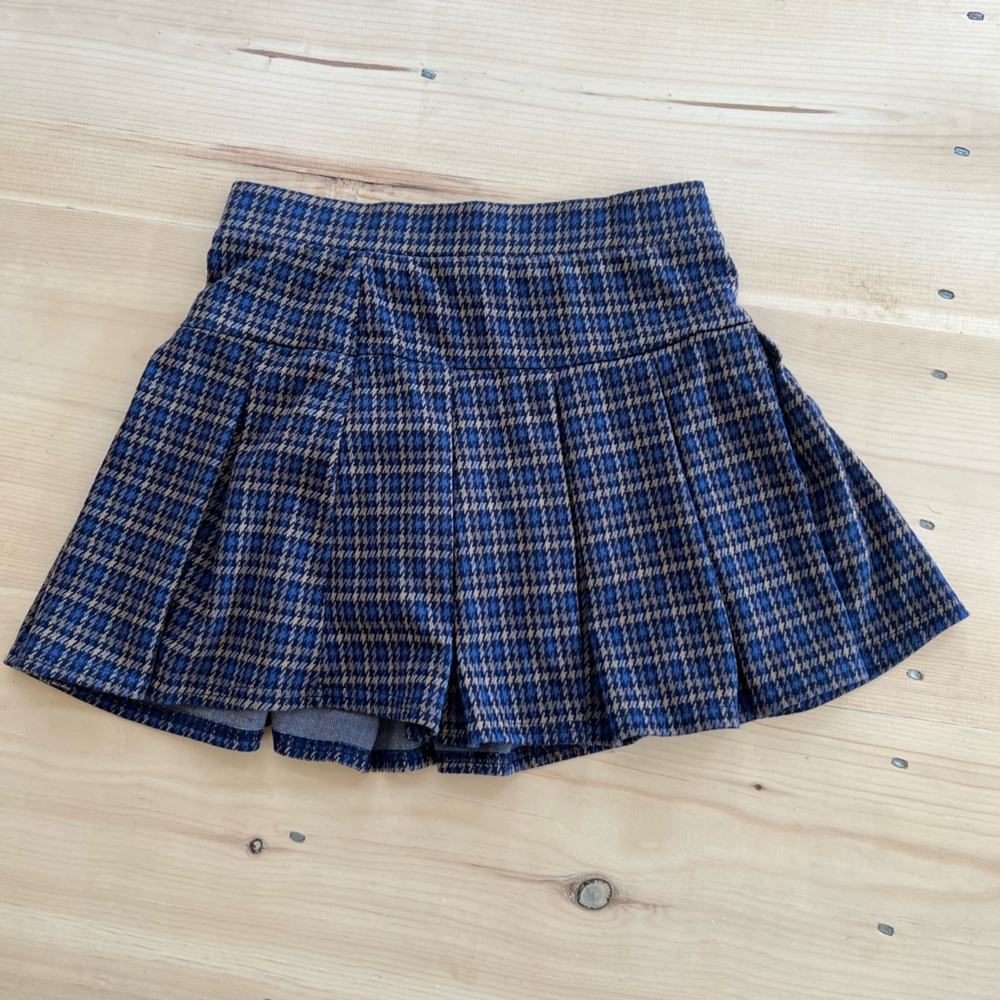 American Eagle Outfitters Navy and Camel Houndstooth Skirt